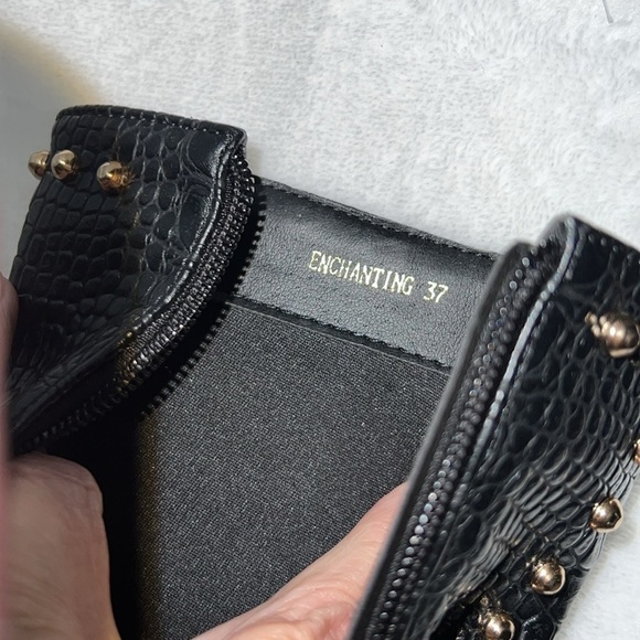 Akika black croc studded ankle boots/booties. Size 37. NWOT. - Picture 6 of 8